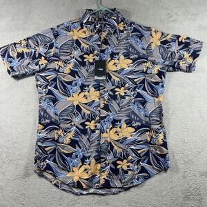 Hawaiian Shirt Men Large Button Down All Over Print Tropical Short Sleeve NWT